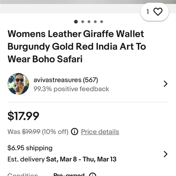 Leather Giraffe Print Women's Wallet - Picture 6 of 7